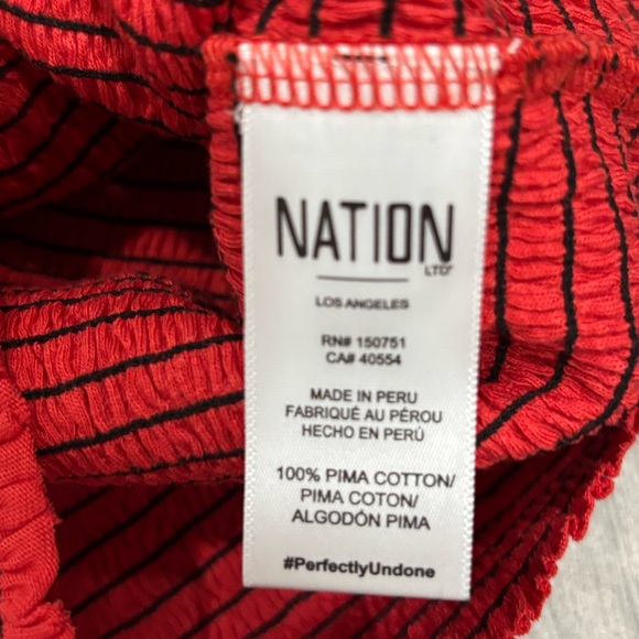 Nation LTD Smocked Top Size Small 100% Pima Cotton - Picture 6 of 6